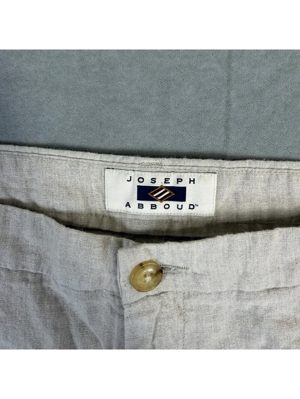Joseph Abboud Linen Blend Pants Mens 38x34 Beige Modern Fit Cotton Lightweight